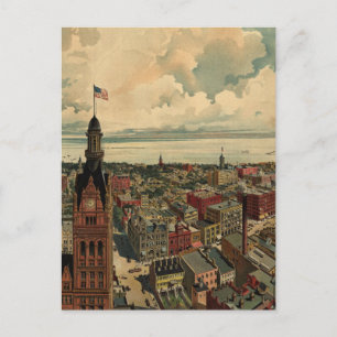 Carte Postale Vintage Pictorial Map of Milwaukee
