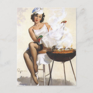 Carte postale vintage Pin up Art