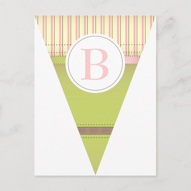 Carte postale vintage Pink Party Flag Bunting Bann (Devant)
