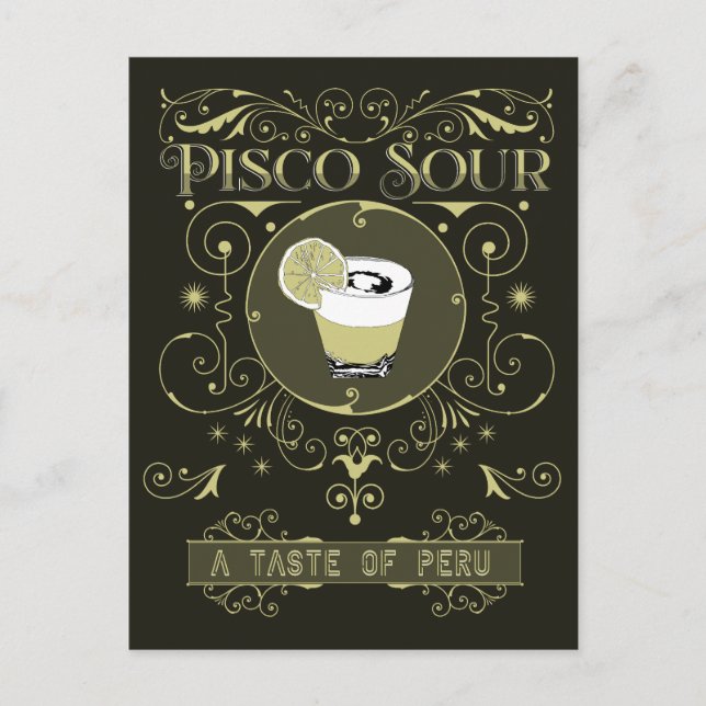 Carte postale vintage Pisco Sour (Devant)