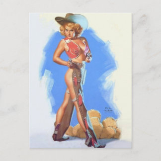 Carte Postale Vintage pistolet épingler fille