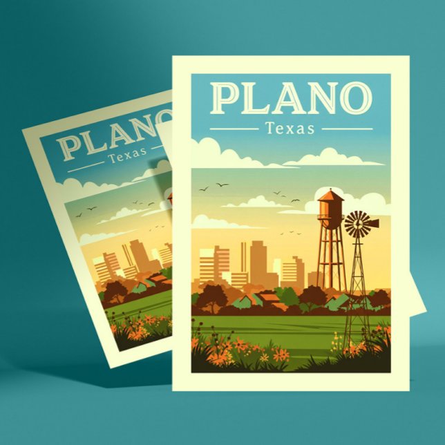 Carte Postale Vintage Plano Texas (Créateur téléchargé)