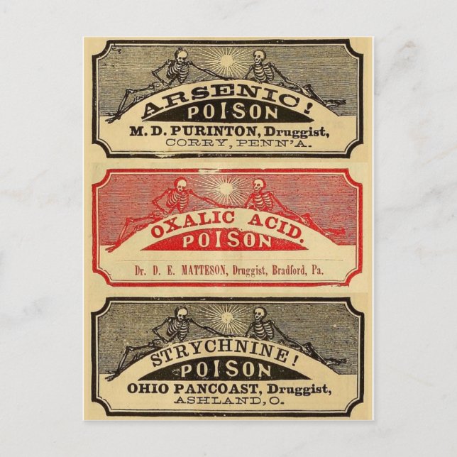 Carte postale vintage Poison (Devant)