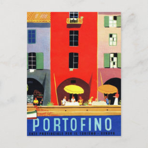 Carte Postale Vintage Portofino Genova Italy