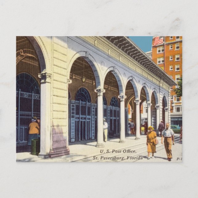 Carte Postale Vintage, Poste, Saint-Pétersbourg, Floride (Devant)