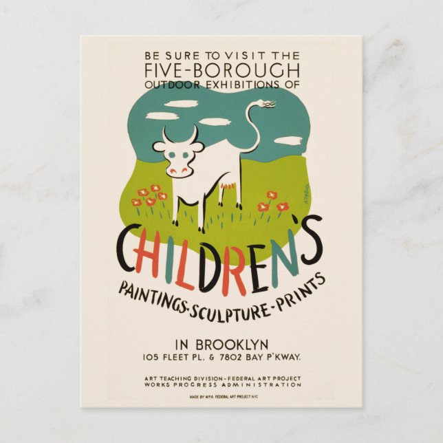 Carte postale vintage pour enfants (Devant)