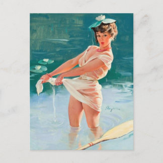 Carte postale vintage pour fille