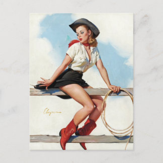 Carte postale vintage pour fille