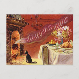 Carte postale Vintage pour le dîner de Thanksgivin