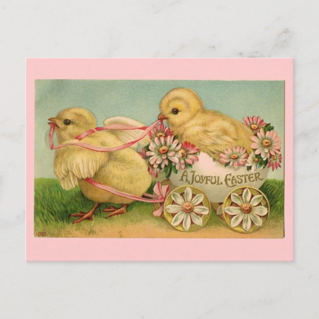 Carte postale vintage pour les pousses de Pâques (Devant)