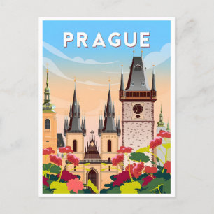 Carte Postale vintage prague République tchèque