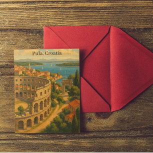 Carte Postale Vintage Pula Croatia Travel City View