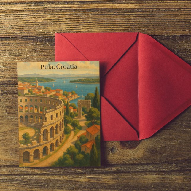 Carte Postale Vintage Pula Croatia Travel City View (Vintage Pula Croatia Travel City View Postcard)