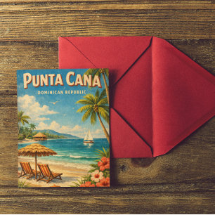 Carte Postale Vintage Punta Cana République dominicaine Rustique