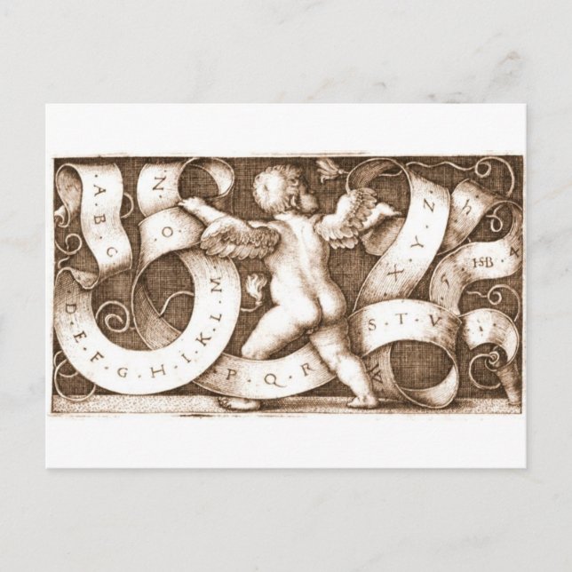 Carte postale vintage Putte Mit Spruchband Mit Alp (Devant)