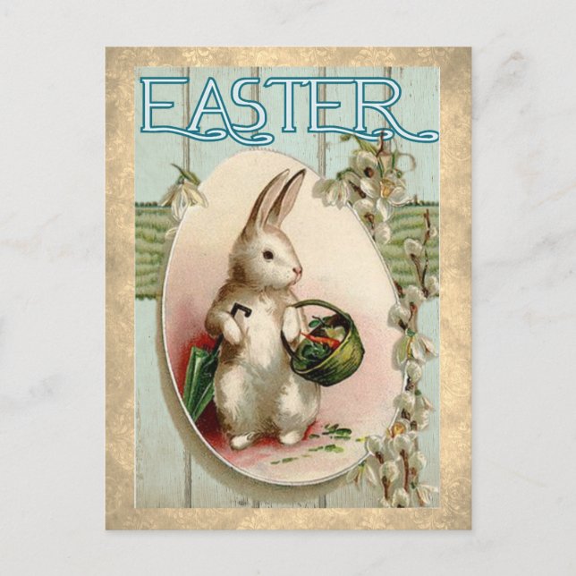 Carte postale vintage Rabbit Pâques (Devant)