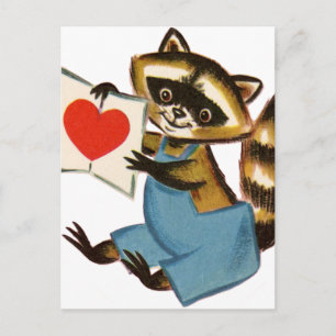 Carte Postale Vintage Raccoon