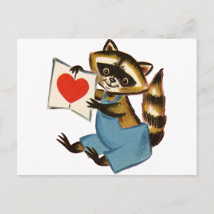 Carte Postale Vintage Raccoon
