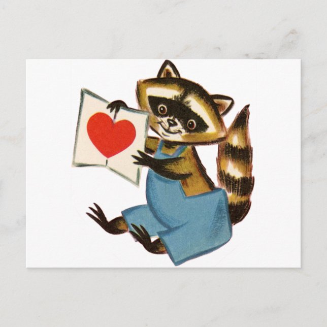 Carte Postale Vintage Raccoon (Devant)
