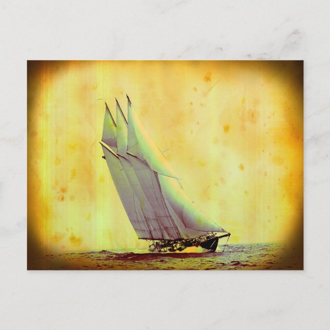 Carte postale vintage Racing Yacht (Devant)