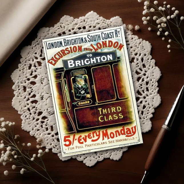 Carte Postale Vintage Rail Excursion Advertising (Créateur téléchargé)