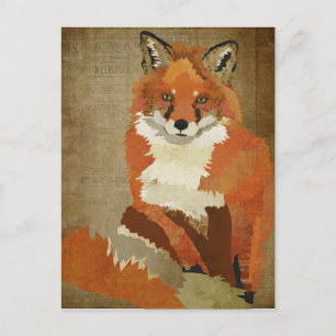 Carte postale Vintage Red Fox