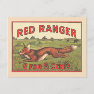 Carte Postale Vintage Red Fox