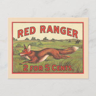 Carte Postale Vintage Red Fox