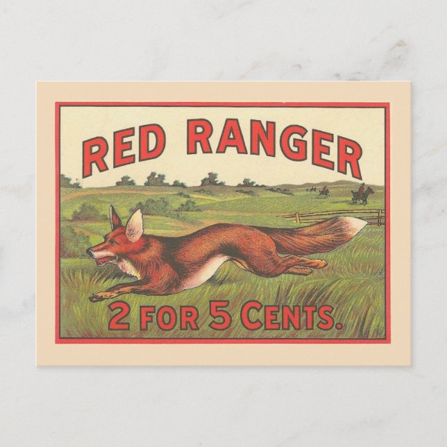 Carte Postale Vintage Red Fox (Devant)