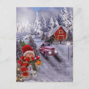 Carte postale vintage Red Truck