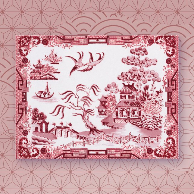 Carte postale vintage Red Willow (Créateur téléchargé)
