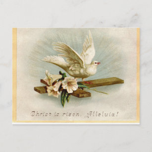 Carte Postale Vintage religieuse de la colombe de Pâques