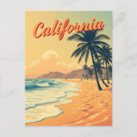 Vintage Retro California Beach Travel