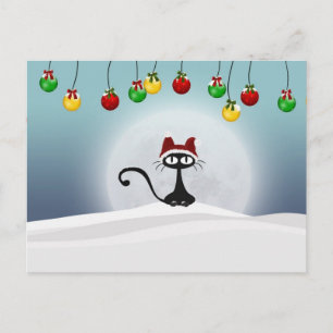 Carte postale vintage Retro Christmas Cat