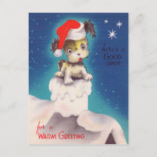 Carte postale vintage retro Christmas Holiday chio