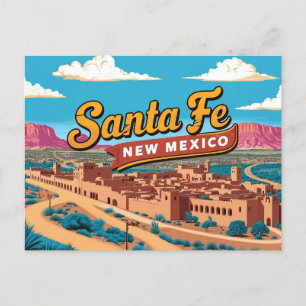 Carte Postale Vintage & Rétro de Père Noël Fe, Nouveau-Mexique
