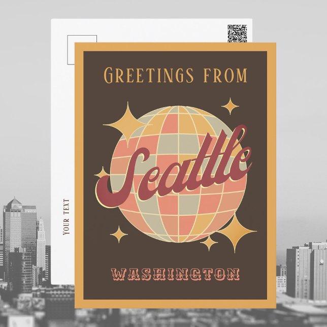 Carte postale Vintage Retro de Seattle City (Créateur téléchargé)