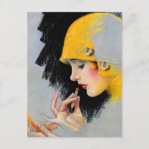 Carte Postale Vintage Retro femmes 20s Hollywood Lipstick Girl