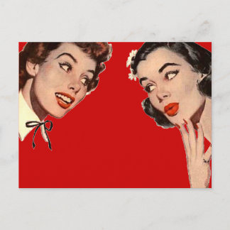 Carte Postale Vintage Retro femmes commérages
