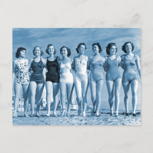 Carte Postale Vintage Retro Femmes Kitsch Surf Beach Nuts