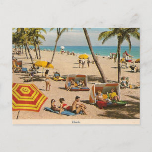 Carte Postale Vintage Retro Florida Beach Travel