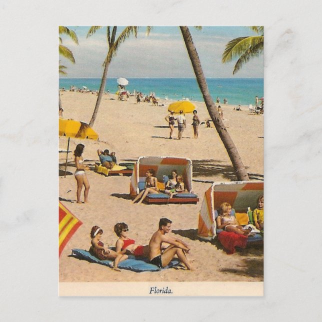 Carte Postale Vintage Retro Florida Beach Travel (Devant)