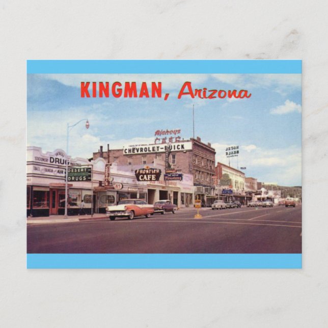 Carte postale vintage rétro Kingman Arizona (Devant)