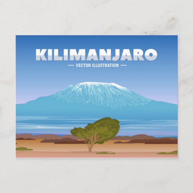 Carte Postale Vintage rétro Mont Kilimandjaro Tanzanie Afrique (Devant)