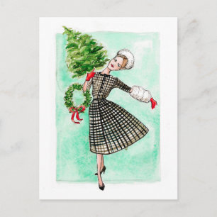 Carte postale vintage rétro Noël