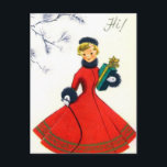 Carte postale vintage rétro Noël<br><div class="desc">conception par www.etsy.com/Shop/VanityFlairDesign</div>