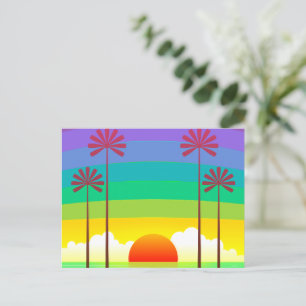 Carte postale Vintage Retro Ocean Sunrise