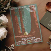 Vintage Retro Sequoia National Park Travel