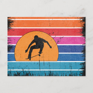 Carte Postale Vintage Retro Skateboard Skater Skateboarder