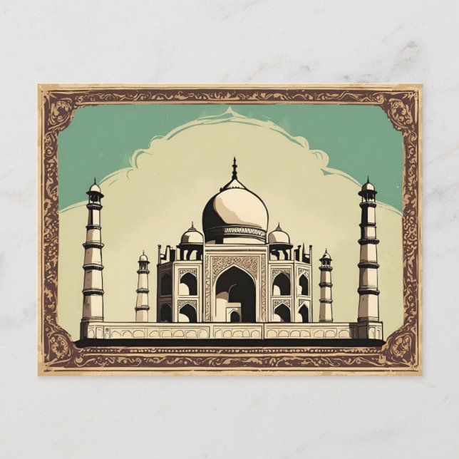 Carte postale vintage Retro Taj Mahal (Devant)